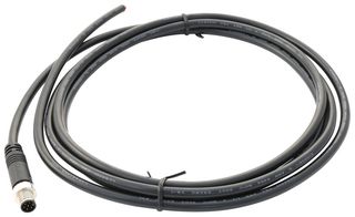 AMPHENOL LTW 8A-06AFFM-SL7A05 Sensor Cable, M8 Receptacle, Free End, 6 Positions, 5 m, 16.4 ft, M Series