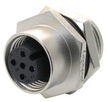 AMPHENOL LTW M12A-04PFFS-SH8001 传感器连接器, 4路, M12, 母, M Series, M12, 母, 4路, 焊接插座, 直形面板安装
