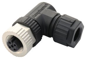 AMPHENOL LTW M12A-05BFFB-SR7001 传感器连接器, 5路, M12, 母, M Series, M12, 母, 5路, 螺丝插座, 直角线缆安装