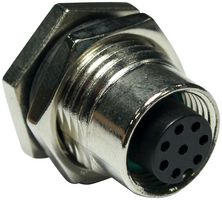 AMPHENOL LTW M12A-08PFFP-SF8001 Sensor Connector, 8 Pole, M12, Receptacle, M Series, M12, Female, 8 Positions, PCB Socket