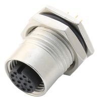 AMPHENOL LTW M12A-12PFFP-SF8001 传感器连接器, 12路, M12, 母, M Series, M12, 母, 12路, PCB插座, 直形面板安装