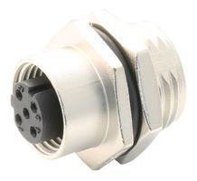 AMPHENOL LTW M12D-04PFFS-SH8001 传感器连接器, 4极, M12, 插座, M Series, M12, 母, 4路, 焊接插座, 直形面板安装