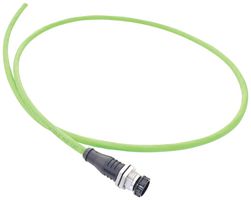 METZ CONNECT 142M2X20020 Sensor Cable, X-Code, Cat6a, M12 Receptacle, Free End, 8 Positions, 2 m, 6.6 ft
