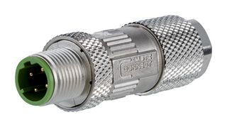METZ CONNECT MNF881A115 传感器连接器, M12, 4路, 公, 代码D, Cat5, M12, 公, 4路, IDC / IDT插头, 直形线缆安装