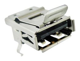 AMPHENOL COMMUNICATIONS SOLUTIONS LUSBA11100 连接器, USB, 可锁, USB A, USB 2.0, 插座, 4 路, 通孔安装, 直角型