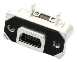 AMPHENOL COMMUNICATIONS SOLUTIONS MUSBRB55130 密封连接器, USB, 小型USB B, USB 2.0, 插座, 5路, 面板安装, IP67