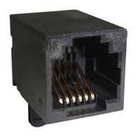 AMPHENOL COMMUNICATIONS SOLUTIONS RJE0166001 Modular Connector, Right Angle, RJ11 Jack, 1 x 1 (Port), 6P6C, Cat3, Through Hole Mount