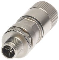 MOLEX 120341-0806 Sensor Connector, BRAD 8 Pole, M12, Plug, Micro-Change 120341 Series, M12, Male, 8 Positions