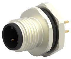 TE CONNECTIVITY T4142012031-000 传感器连接器, M12, 公, 3路, PCB插头, 直形面板安装