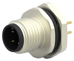 TE CONNECTIVITY T4142012041-000 传感器连接器, M12, 公, 4路, PCB插头, 直形面板安装