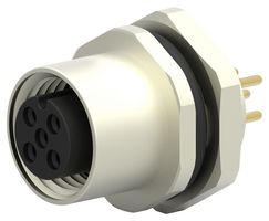 TE CONNECTIVITY T4143012051-000 传感器连接器, M12, 母, 5路, PCB插座, 直形面板安装