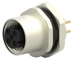 TE CONNECTIVITY T4143512041-000 传感器连接器, M12, 母, 4路, PCB插座, 直形面板安装