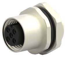 TE CONNECTIVITY T4133012031-000 Sensor Connector, M12, Female, 3 Positions, Solder Socket, Straight Panel Mount