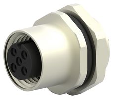 TE CONNECTIVITY T4133012041-000 Sensor Connector, M12, Female, 4 Positions, Solder Socket, Straight Panel Mount