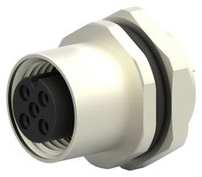 TE CONNECTIVITY T4133012051-000 传感器连接器, M12, 母, 5路, 焊接插座, 直形面板安装
