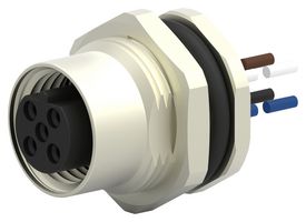 TE CONNECTIVITY T4171110404-001 Sensor Cable, B Coded, M12 Receptacle, Free End, 4 Positions, 200 mm, 7.87 ", T417 Series