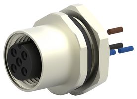 TE CONNECTIVITY T4171310003-001 Sensor Cable, A Coded, M12 Receptacle, Free End, 3 Positions, 200 mm, 7.87 ", T417 Series