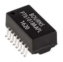 BOURNS PT61018PEL 以太网和LAN变压器, 10/100 Base-T, 1端口, 1CT:1CT, 350 µH, 1.5 kV, 表面安装