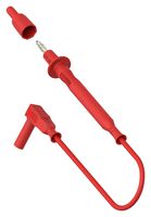 MULTICOMP PRO 76-046 Test Tip Probe, Test Tip Probe, 4mm Right Angle Banana Plug, Shrouded, 3.3 ft, 1 m, Red, 36 A