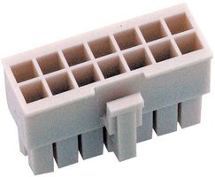 MOLEX 39-01-2180 连接器外壳, 自然色, Mini-Fit Jr. 5557 Series, 插座, 18 路, 4.2 mm