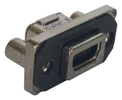 AMPHENOL COMMUNICATIONS SOLUTIONS MUSBE15104 密封连接器, USB, 小型USB AB, USB 2.0, 插座, 5路, 面板安装, IP67