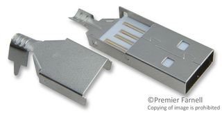 KEYSTONE 925 连接器, USB, USB A, USB 2.0, 插头, 4 路, 电缆安装, 垂直