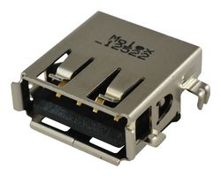 MOLEX 48258-0001 USB Connector, USB Type A, USB 2.0, Receptacle, 4 Ways, Through Hole Mount, Right Angle