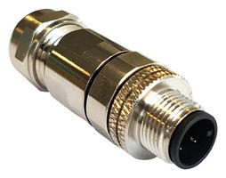 BULGIN LIMITED PXMBNI12FIM08ASCPG9 传感器连接器, Buccaneer M12 Series, M12, 公, 8路, 焊接插头, 直形线缆安装