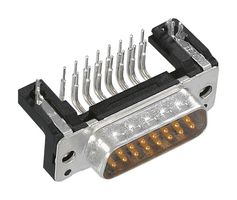 HARTING 09661626813 D-Sub 连接器, 直角, 标准, 插头, 9 触点, DE, 焊接