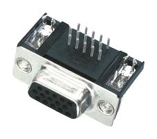 HARTING 09561527612 D Sub Connector, Right Angle, HD15, High Density, Receptacle, 15 Contacts, DE, Solder