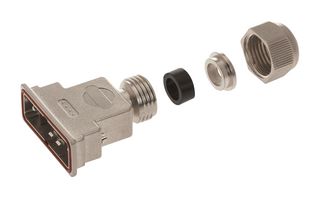 HARTING 09670090538 连接器后壳, D Sub, IP67, DE, 180°, 金属化热塑性主体