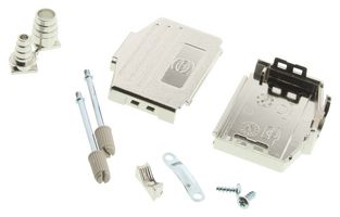 HARTING 09670250425 D Sub Backshell, DB, 180°, Metallised Thermoplastic Body