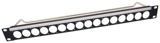 CLIFF ELECTRONIC COMPONENTS CP30152 接线板,1U,16 端口 XLR 穿通,带 4-40 固定孔,无负载,直径 24mm,黑色