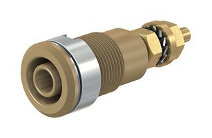 STAUBLI 23.3020-27 Binding Post, SLB4-G Series, 32 A, 1 kV, Gold Plated Contacts, Panel Mount, Brown