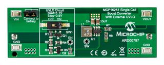MICROCHIP ARD00797 Reference Design, MCP16251 Single Cell Boost Converter, External UVLO, Automatic PFM/PWM Operation