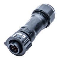 AMPHENOL LTW BD-06BFMA-QL8MP0 圆形连接器, IP68, Standard Circular Connector, X-Lok B Size Series, 电缆安装插座, 6 触点, 压接引脚, 推式锁