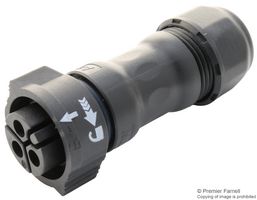 AMPHENOL LTW CC-03BFFA-QL8LPP 圆形连接器, IP68, Standard Circular Connector, X-Lok C Size Series, 电缆安装插座, 3 触点, 压接插座, 推式锁