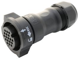 AMPHENOL LTW DD-18BFFA-QL8MP0 圆形连接器, IP68, Standard Circular Connector, X-Lok D Size Series, 电缆安装插座, 18 触点, 压接插座, 推式锁