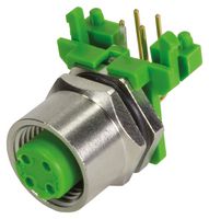 HARTING 21033814440 Sensor Connector, M12, Female, 4 Positions, PCB Socket, Right Angle PCB Mount