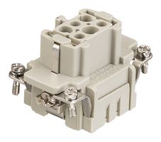 HARTING 09332062702 Heavy Duty Connector, Han E HMC, Insert, 6+PE Contacts, 6B, Receptacle