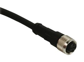 TELEMECANIQUE SENSORS XZCP1169L5 Sensor Cable, M12 Receptacle, Free End, 4 Positions, 5 m, 16.4 ft, XZ Series