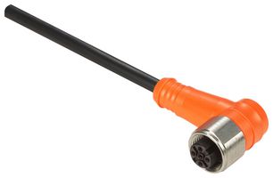 TELEMECANIQUE SENSORS XZCPA1241L5 Sensor Cable, 90° M12 Receptacle, Free End, 4 Positions, 5 m, 16.4 ft, XZ Series