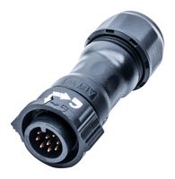 AMPHENOL LTW CD-09BFMA-QL8MP0 圆形连接器, IP68, Standard Circular Connector, X-Lok C Size Series, 电缆安装插座, 9 触点, 压接引脚, 推式锁