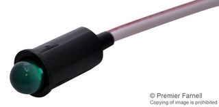 CHICAGO MINIATURE LIGHTING 5102H5-5V 发光二极管指示器 面板安装, 绿色, 5 VDC, 6.35 mm, 12 mA, 10 mcd, 无评级