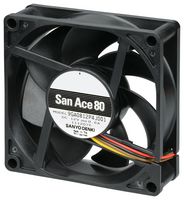 SANYO DENKI 9GA0824P4J001 DC轴流风扇, 24 V, 方形, 80 mm, 25 mm, 球式轴承, 73 CFM