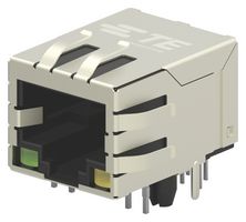 TE CONNECTIVITY 1-2301994-0 模块连接器, 带LEDs, RJ45 插座, 1 x 1 (端口), 8P8C, Cat6, 通孔安装