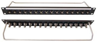 CLIFF ELECTRONIC COMPONENTS CP30170 配线面板,1U,16 端口 XLR,带 M3 固定孔,装有 75 ohm BNC 同轴连接器,黑色