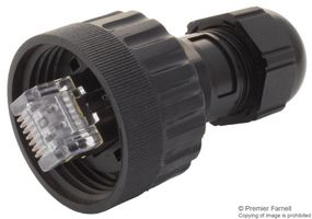 MOLEX 130057-0003 模块连接器, BRAD, RJ45 插头, 1 x 1 (端口), 8P8C, Cat5e, IP67, 电缆安装