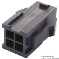 MOLEX 46993-0410 Connector Housing, Black, Mini-Fit Jr. 46993 Series, Plug, 4 Ways, 4.2 mm