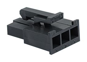MOLEX 50-29-1662 Connector Housing, Black, Mini-Fit Jr. 46994 Series, Receptacle, 3 Ways, 4.2 mm